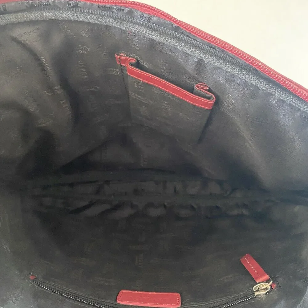 Osprey London Red Genuine Leather Quilted Laptop/Travel Bag